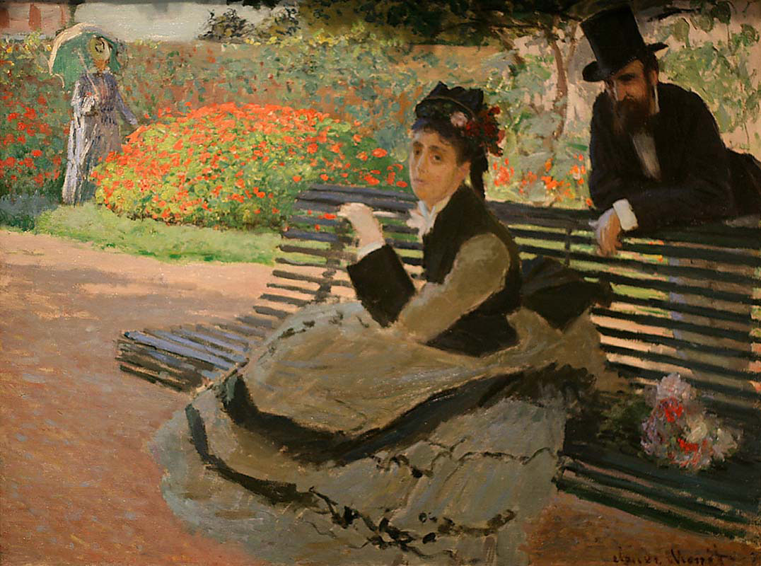 Camille Monet on a Garden Bench